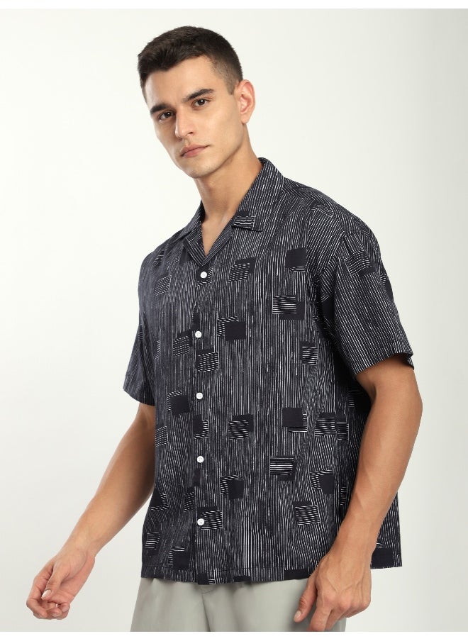 Beyoung Black Printed Cuban Shirt  - Image 3