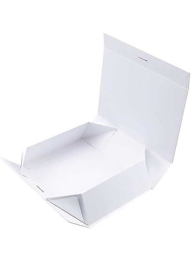 صندوق هدايا مغناطيسية فاخرة مع شريط ، صناديق هدايا قابلة للطي للهدايا مع غطاء المهرجان وعيد الميلاد والذكرى السنوية والزفاف والذكرى السنوية والطفل هدية ، أبيض ، 22x17x8.5cm - Image 3