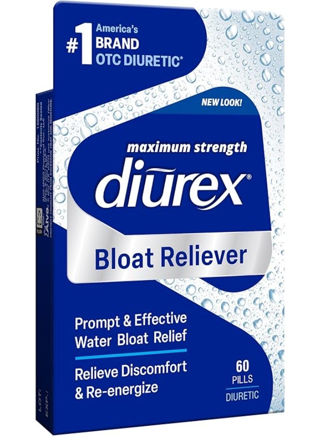 Diurex Ultimate Re-Energizing Water Pills - Maximum Strength Diuretic - Relieve Water Bloat - 60 Count - Image 1