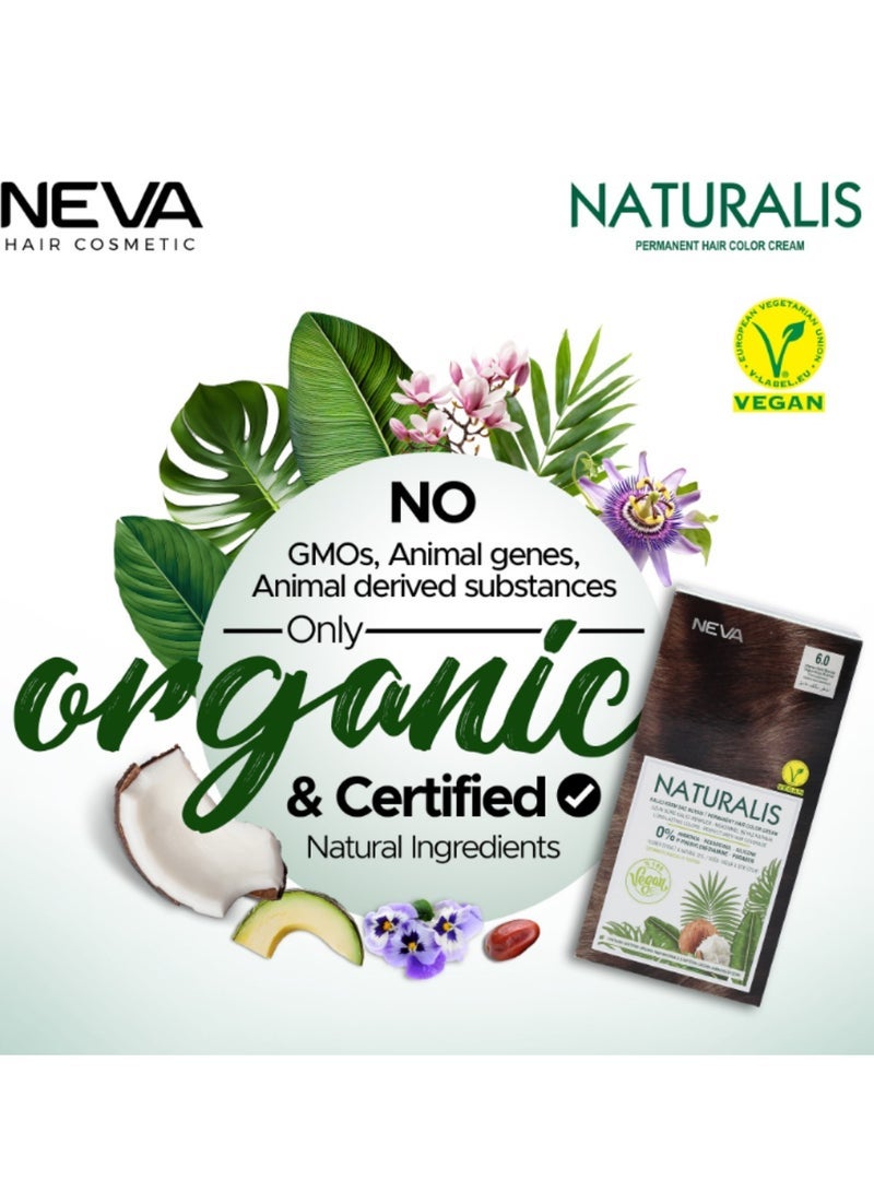 NEVA Naturalis Permanent Hair Color, Vegan,100% Gray Coverage, Organic, No Harmful Chemicals, Ammonia Free, Long-Lasting - CHESTNUT BROWN - 4.4 - Image 4