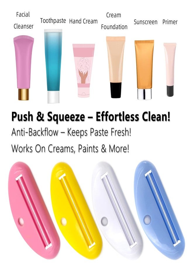EYBDYB 4PCS Toothpaste Tube Squeezer - Plastic Toothpaste Dispenser & Holder for Bathroom - Hanging Clip Design for Toothpaste, Cream, Cosmetics & Paint - Reusable & Space-Saving (Colorful) - Image 4
