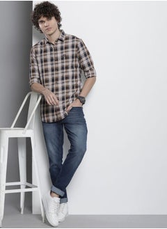 The Indian Garage Co Men Regular Fit Checkered Full Sleeves Cutaway Collar Casual Shirt  - Image 5