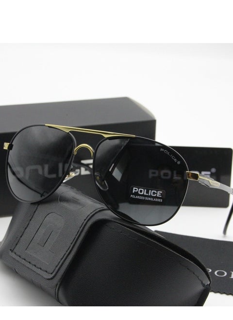 New High Quality Men's Polarized Sunglasses Protects You from UV Rays Metal High-end Sunglasses Black Frame Black Gold