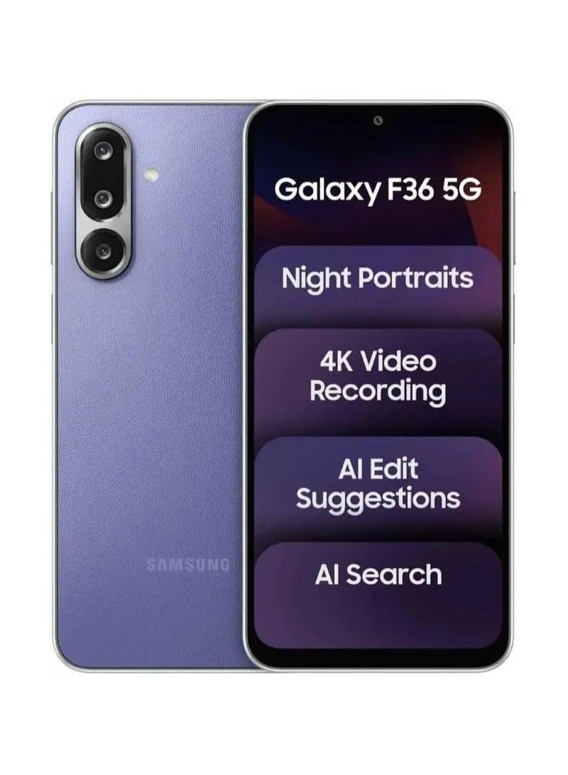سامسونج Galaxy F36 5G Smartphone (Violet, 6GB RAM, 128GB Storage) | 50MP OIS Camera | Circle to Search | Slim 7.7mm - India Version - Image 1