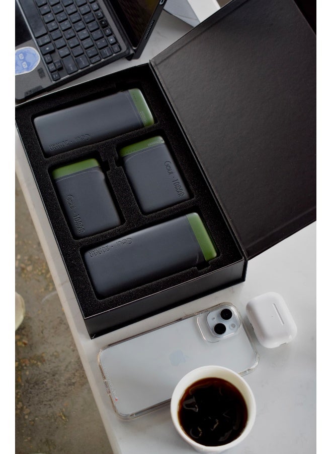 Goui بنك طاقة بواني قابل للحمل 10000 مللي أمبير و20000 مللي أمبير (عبوة من 2 لكل منهما) - شحن متزامن للهواتف الذكية، والأجهزة اللوحية، وأجهزة البلوتوث، والمزيد | تصميم مدمج وصديق للسفر للطاقة الفورية في أي مكان - متعدد الألوان - Image 2