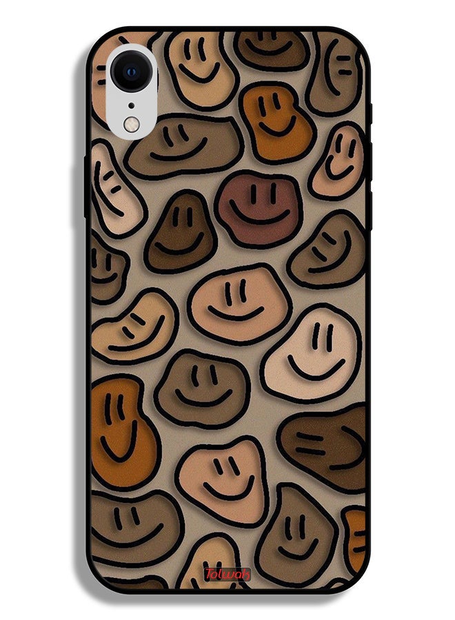 Tolwak Apple iPhone XR Protective Case Smiley Faces Art - Image 2