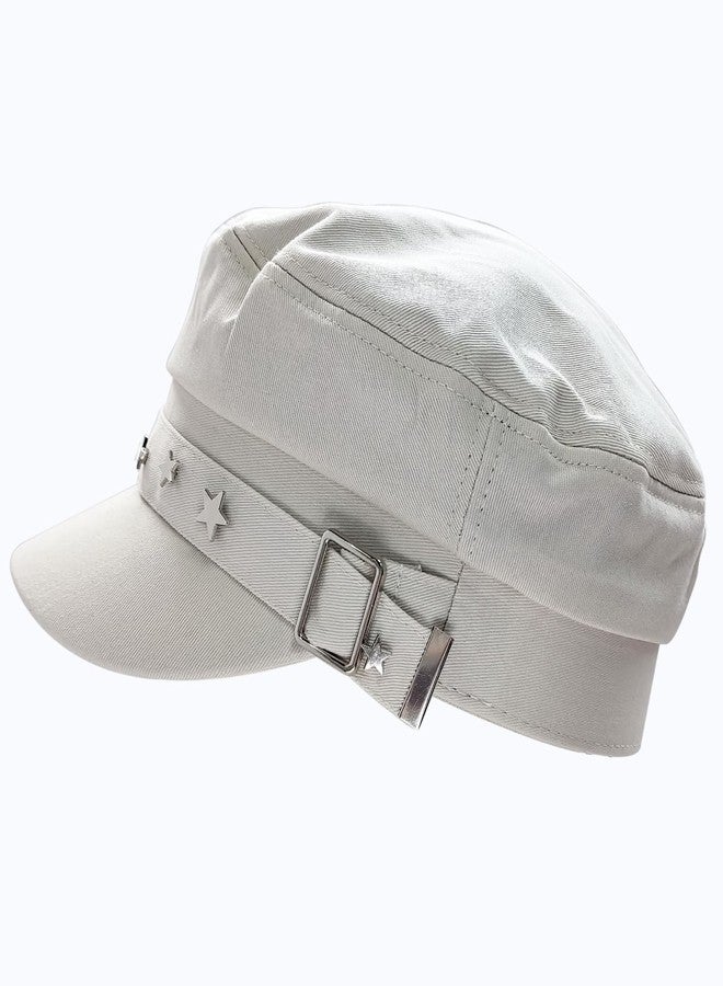 ZARSIO Newsboy Hats for Women Newsboy Caps Beret Hat Chauffeur Hat for Fashion Ladies (US, Numeric, 7 1/8, 7 1/4, Khaki) - Image 2