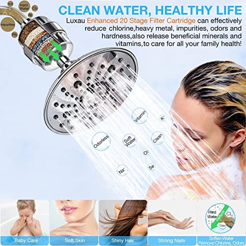 Luxau 4 Pc Luxau 20 Stage (Also Fit 15, 18 Stage) Shower Filter Replacement Cartridge, Shower Head Filter Refill, for Hard Water Chlorine Heavy Metal, Skin Hair, Fit Any Similar Design Shower Water Filter - Image 3