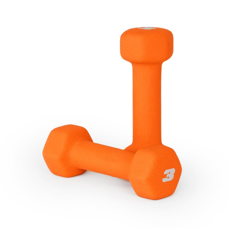 CAP Barbell Neoprene Dumbbell Weights, 3 lb Pair, Spiced Orange - Image 1