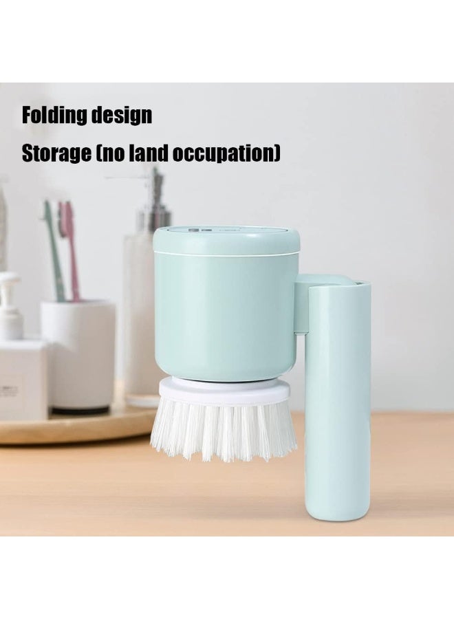 ريبنيو فرشاة تنظيف كهربائية محمولة قابلة لإعادة الشحن عبر منفذ USB، مزودة بثلاثة رؤوس قابلة للاستبدال، مناسبة للحمام والمطبخ والمرحاض والمغسلة. - Image 5