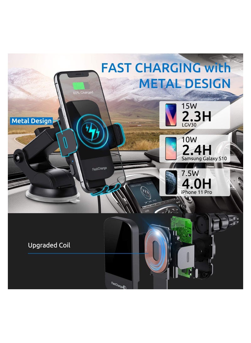 Wireless Car Charger 15W Fast Charging Auto Clamping Car Charger Phone Mount Phone Holder - Image 2