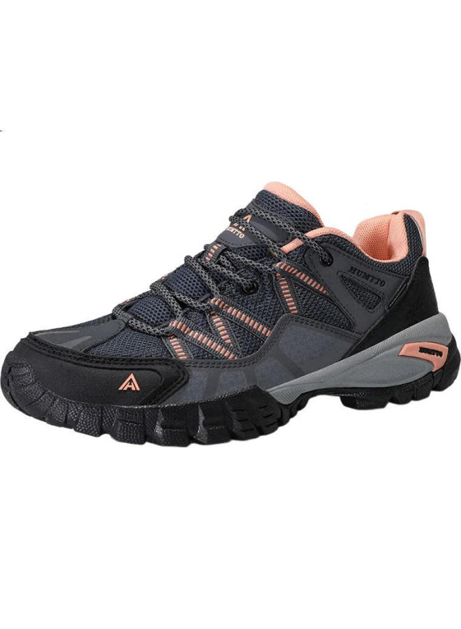 HUMTTO Women'S Anti-Slip Hiking Shoes Four Seasons Breathable Mesh Outdoor Climbing Shoes Deep Grey/Light Pink Size 37 - Image 1