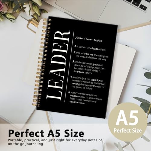 FLVGE Leadership Gift Notebook for Work, Employee Appreciation Gifts, Thank You Gift for Leader Mentor Boss Supervisor, Notebook for Women Men, Hardcover Spiral Journal 5.5 x 8.3 Inch - Image 2