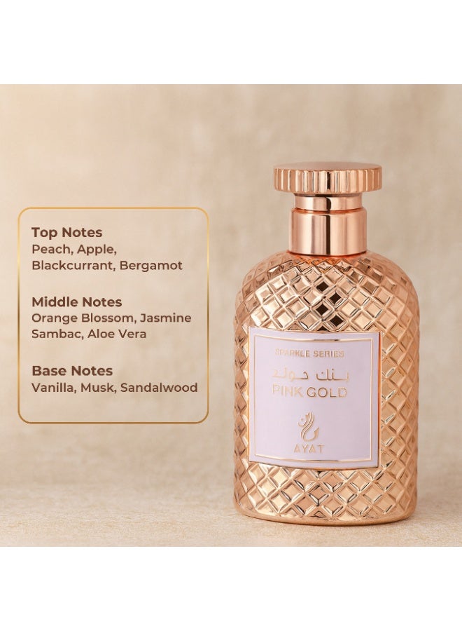 Ayat Perfumes Sparkle Pink Gold Eau de Parfum 100ml – Rose, Fruity Notes, Vanilla & Musk – Long Lasting Unisex Arabian Perfume - Image 3