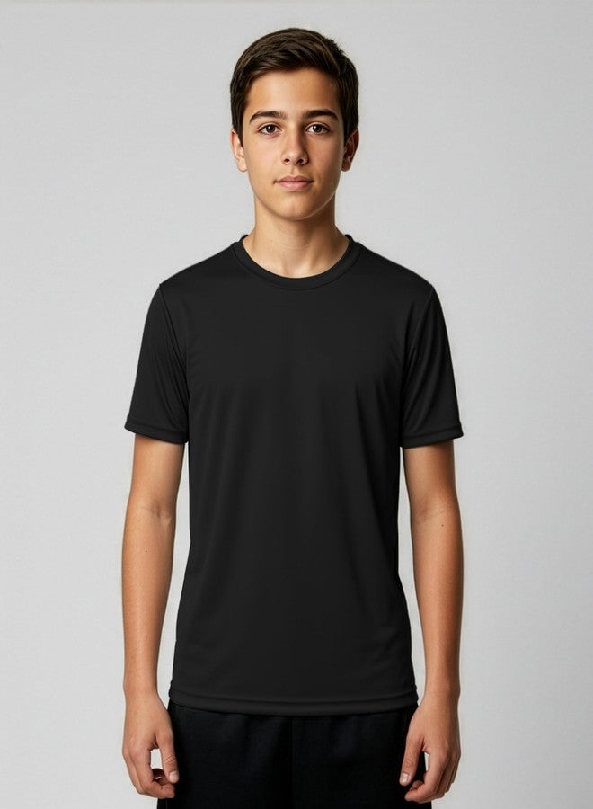 ريل إيسنسيالز طقم من 5 قطع: تيشيرت شبكي للأولاد، تيشيرت رياضي للبنات والشباب والمراهقين، سريع الجفاف، بتقنية دراي-فِت، ماص للرطوبة، مناسب لكرة السلة والرياضة، بأكمام قصيرة، تيشيرت داخلي، تيشيرت راجلان - طقم 1، مقاس XL (16-18) - Image 2