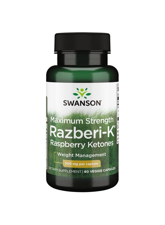 Swanson Maximum Strength Razberi-K 500 Milligrams 60 Veg Capsules - Image 1