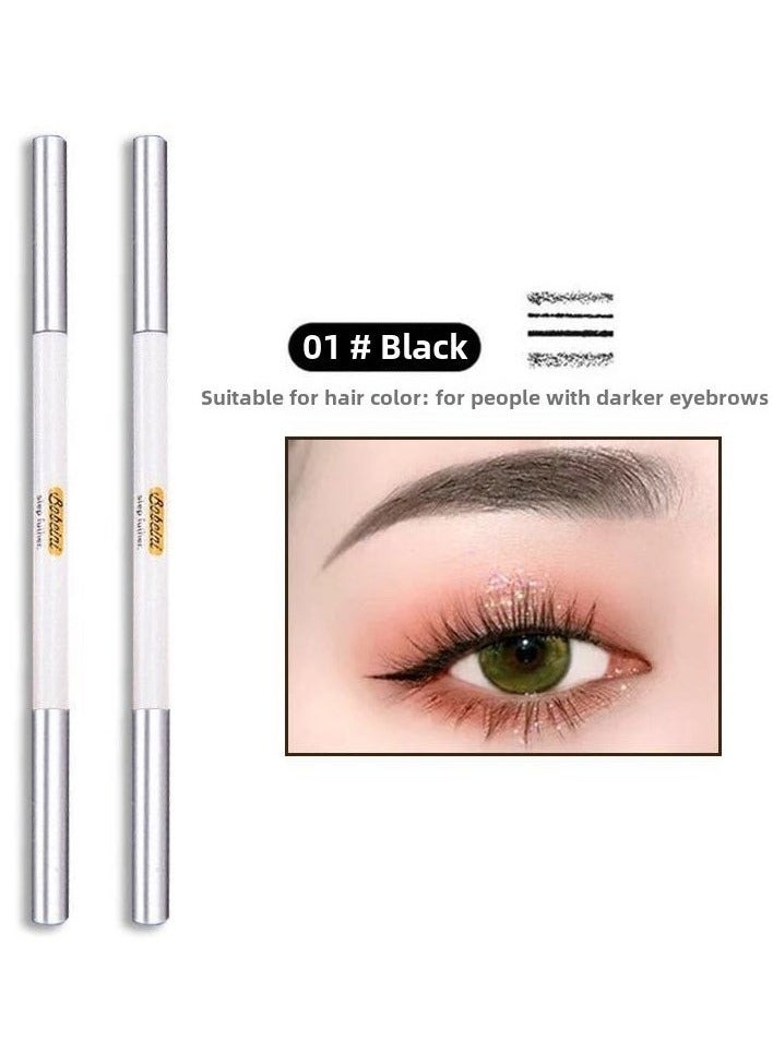 BOBEINI Waterproof Eyebrow Pencil With Spiral Brush, Sweat-Resistant Long-Lasting Makeup Tool, Natural 3D Eyebrow Shape, Easy For Beginners Black - Image 1