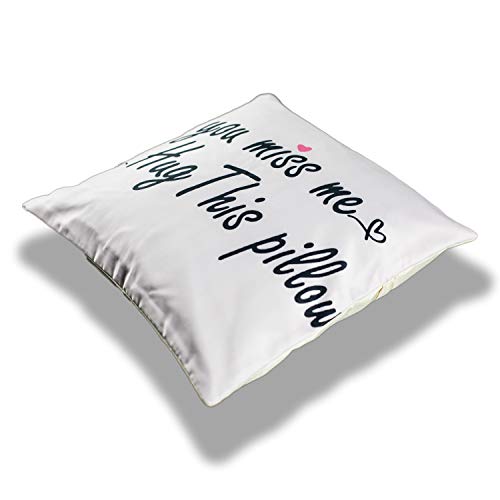 Vendola Polyester Gel Fiber Gift for Girlfriend Boyfriend One Long Distance Hug for Your Long Distance Relationship Printed Cushion -Gift for Boy Girlfriend(with Fillers)(24X24 Inches,Black and White) - Image 2