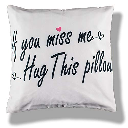 Vendola Polyester Gel Fiber Gift for Girlfriend Boyfriend One Long Distance Hug for Your Long Distance Relationship Printed Cushion -Gift for Boy Girlfriend(with Fillers)(24X24 Inches,Black and White) - Image 1