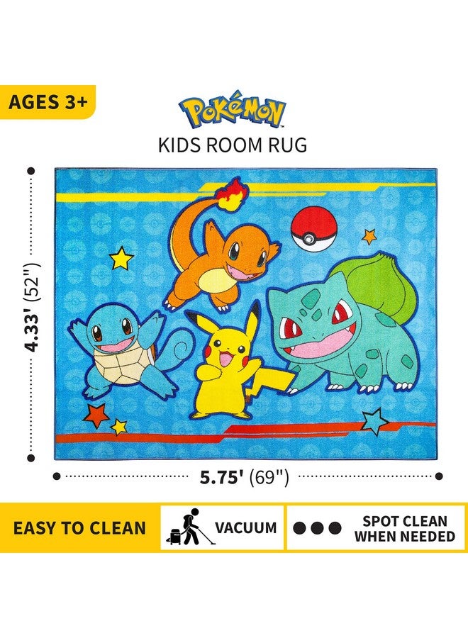Franco Kids Room Non Slip Area Rug, 69 in x 52 in, Pokemon - Image 5