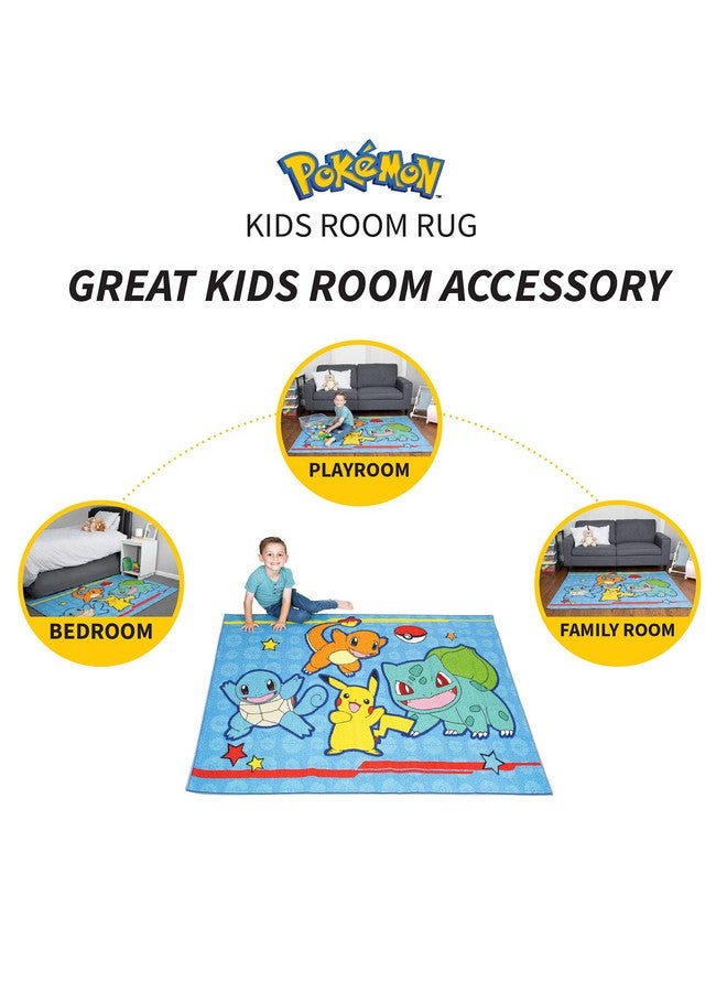 Franco Kids Room Non Slip Area Rug, 69 in x 52 in, Pokemon - Image 3