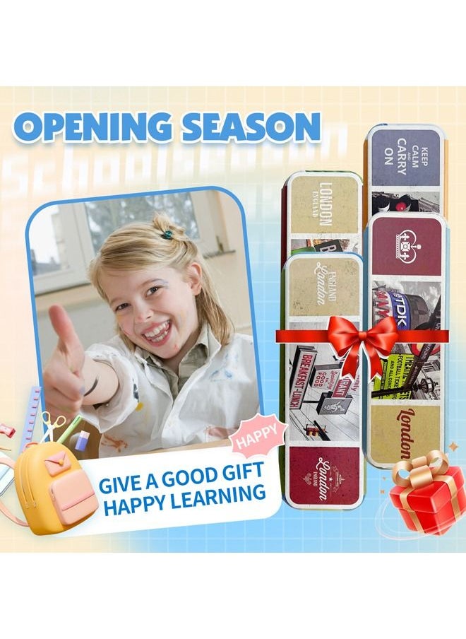 XIANGYU - 4-Pieces Rectangle Pencil Case Gift Tin Boxes  Good Quality For School - Image 1