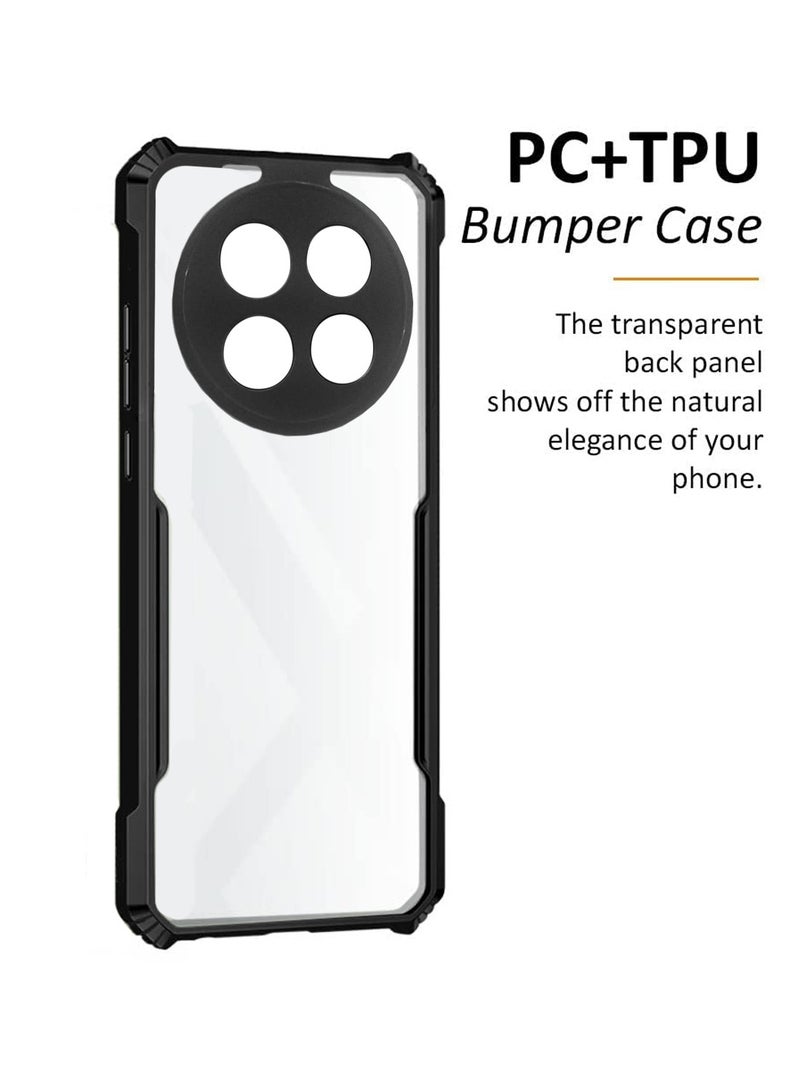 Wtech Honor X9c / X60 Pro 5G 2024 / Honor Magic7 Lite 5G 2025 Hybrid TPU Silicone With Raised Armour Bumpers Slim Case Cover - Black - Image 2