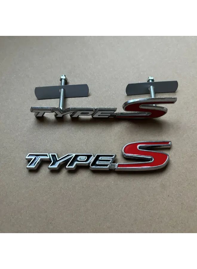 Silvery 3D Metal Front Grill Badge For Cars Durable Exterior Accessory Red Black Design - Image 2
