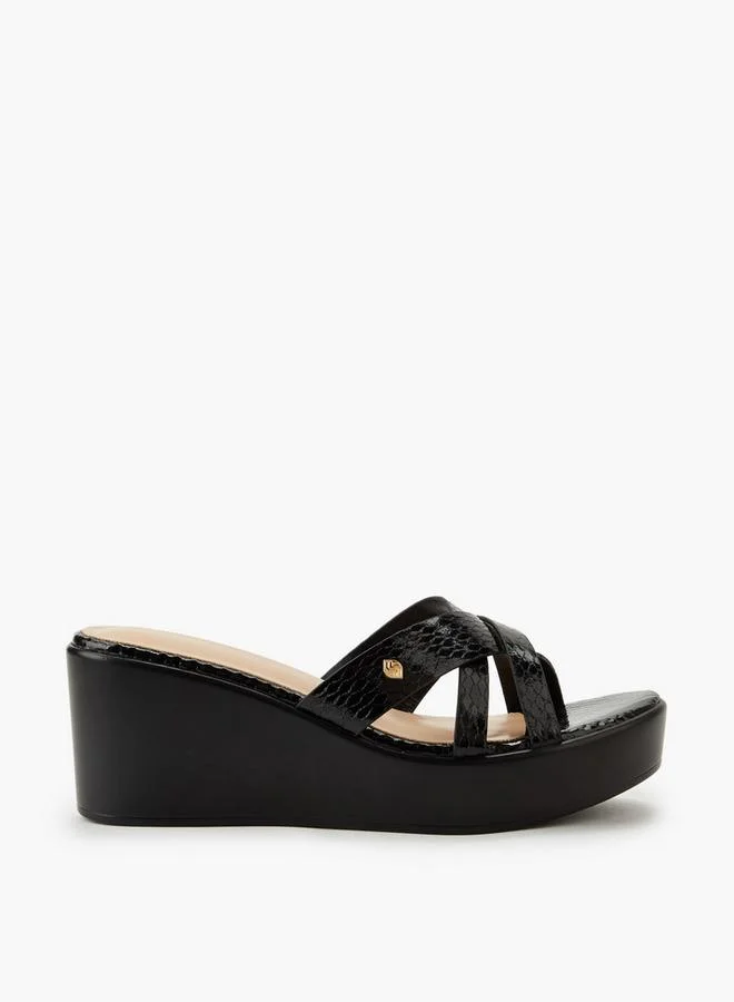 Surestep BLACK Women Wedge Heel Sandals for Women | Best Price UAE