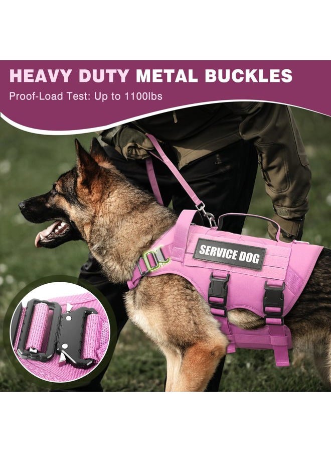 WINSEE Service Dog Vest Harness for Large Dog, Tactical Working MOLLE Vest with 10 Pet Patches, No Pull Heavy Duty Harness for Training Walking - Image 2