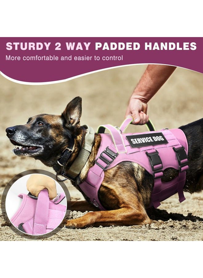 WINSEE Service Dog Vest Harness for Large Dog, Tactical Working MOLLE Vest with 10 Pet Patches, No Pull Heavy Duty Harness for Training Walking - Image 3