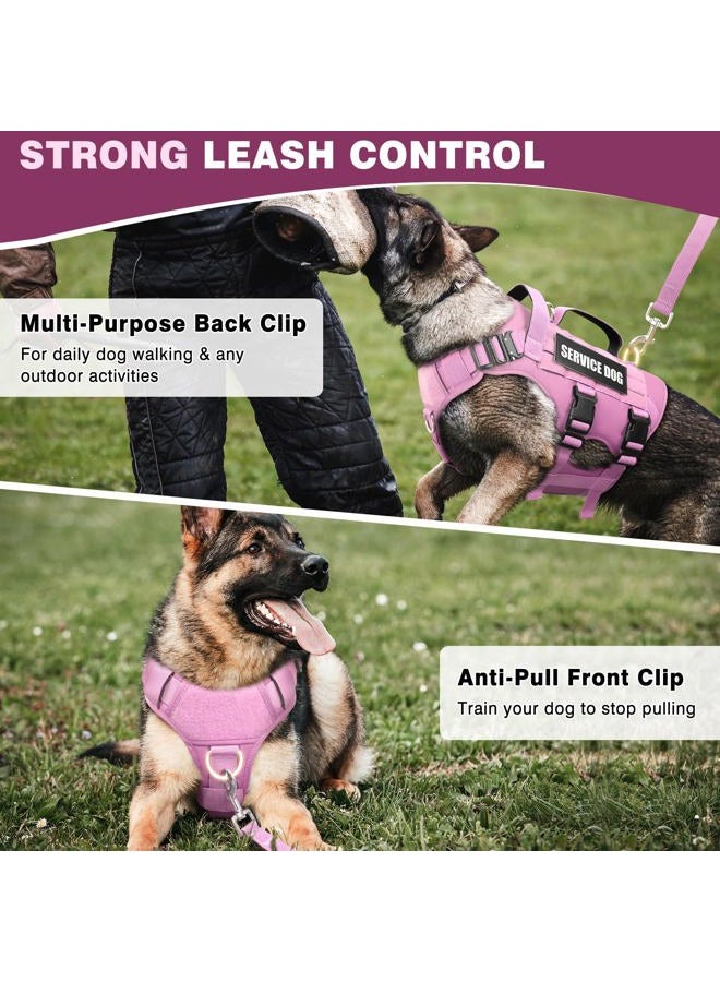 WINSEE Service Dog Vest Harness for Large Dog, Tactical Working MOLLE Vest with 10 Pet Patches, No Pull Heavy Duty Harness for Training Walking - Image 4