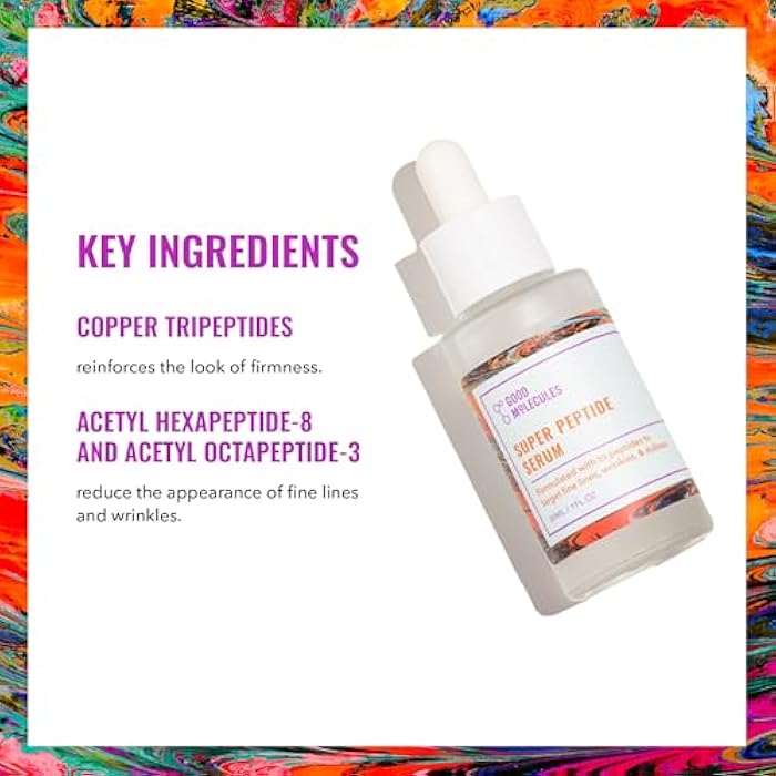 Good Molecules Super Peptide Serum - Anti-aging Facial Serum with Peptides and Copper Tripeptides to Plump and Firm - Water-Based Skincare for Face - Image 3