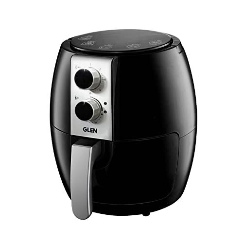 Glen Electric Rapid Fryer, 3.8 Litre Air Fryer 1350W with Temperature Control, Removable Frying Basket, Vapour Steam, 30-Minute Timer, Fry, Grill, Roast & Bake with Less Oil, Medium - Black (3049BL) - Image 1