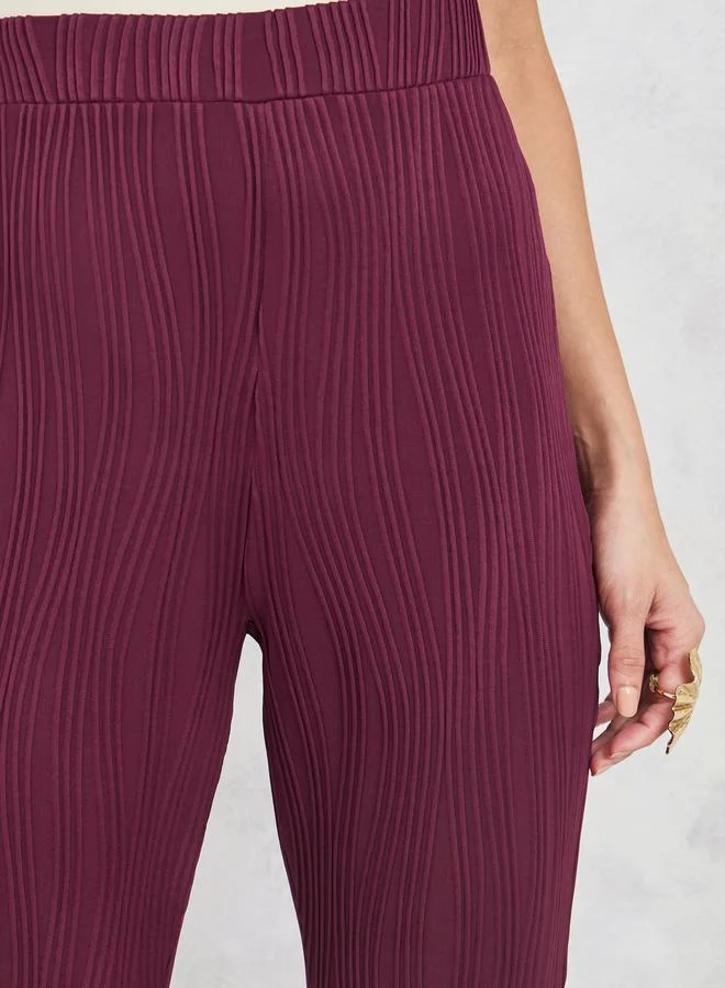 ستايلي Textured Flared Leggings