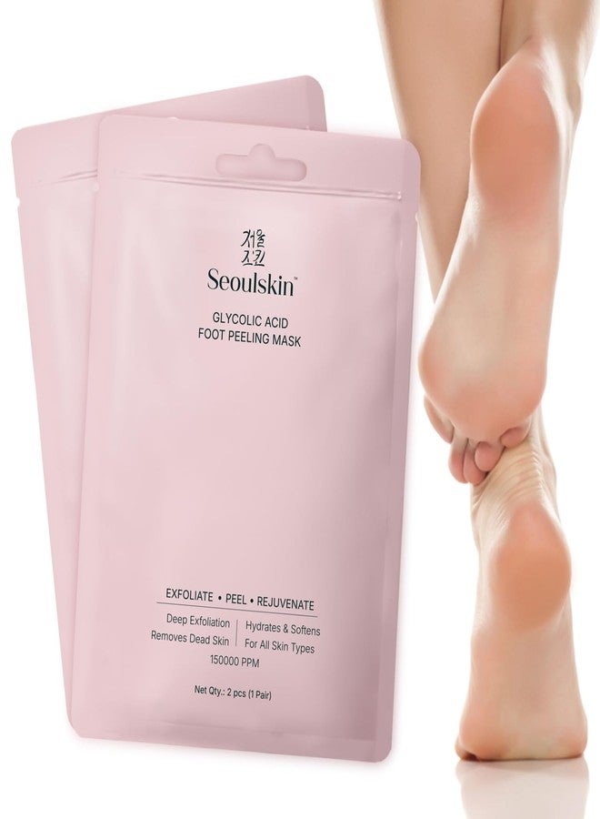 SEOULSKIN قناع تقشير القدمين بحمض الجليكوليك من سيول سكين (زوجان)، تقشير كوري | تقشير عميق بحمض الجليكوليك، يزيل الجلد الميت، خالٍ من القسوة، قناع تقشير القدمين - Image 1