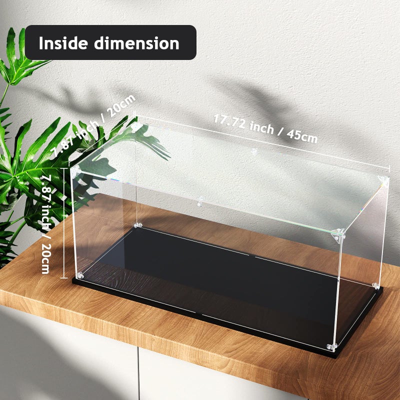 dofopo Clear Acrylic Display Case, Self-Assemble Showcase for Collectibles, Action Figures, Dolls- Alternative Glass Box for Commemorative Gifts (17.7x8x8 inch, 45x20x20 cm) - Image 5
