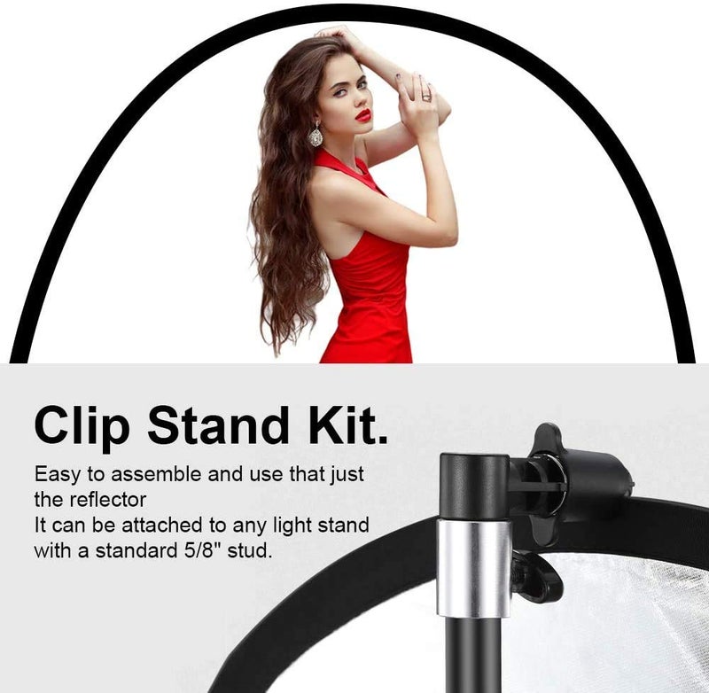 SHOPEE مجموعة حامل مشبك SP-250 102.4''/8.5 قدم، حامل لوحة عاكسة من ماونتدوغ مع مشبك عاكس وحقيبة رمل لتصوير المنتجات في استوديو الفيديو والصورة - Image 3