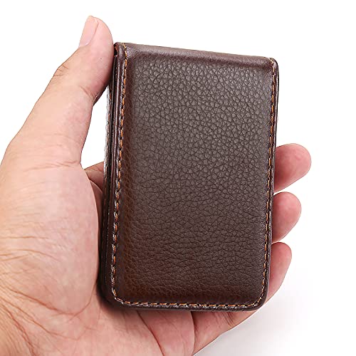 Ocadux Leather Business Card Holder for Men or Women with Magnetic Shut, Hold 25 Business Cards, Coffee - Image 5