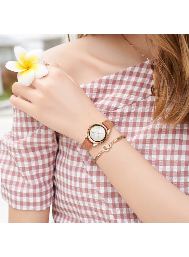Julius Women's Gift Watch Box, Mother-of Dial, Elegant And Fashionable, Versatile Student Ladies Quartz Watch, Brown Mgsl-1438b - Image 2