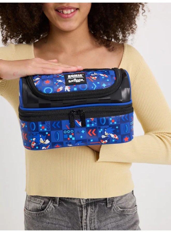 Smiggle Sonic The Hedgehog Blue Double Decker Lunchbox - Image 4