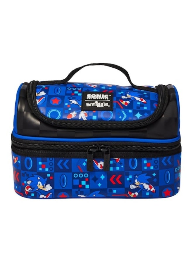 Smiggle Sonic The Hedgehog Blue Double Decker Lunchbox - Image 1