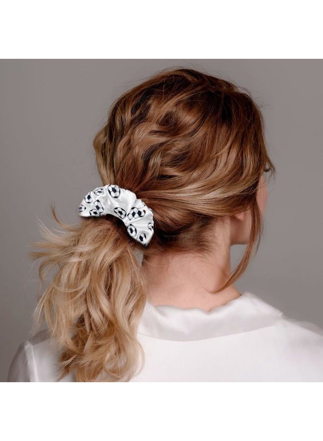 Jeffan Soccer Hair Accessories - 12 Satin Scrunchies for Girls, Women, and Sports Players - Image 5