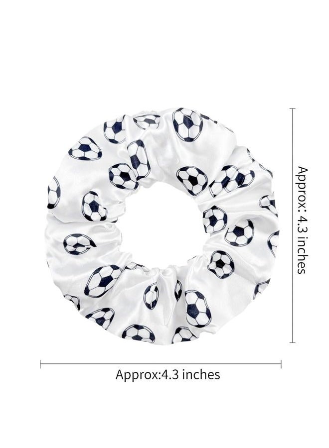 Jeffan Soccer Hair Accessories - 12 Satin Scrunchies for Girls, Women, and Sports Players - Image 2