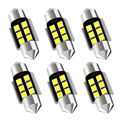 AUXLIGHT DE3175 DE3021 DE3022 3175 31MM 1.22”Festoon Canbus Error Free LED Interior Light Bulbs 6000K Xenon White, Super Bright 6SMD Chips for Dome Map Door Courtesy License Plate Lights (Pack of 6) - Image 1