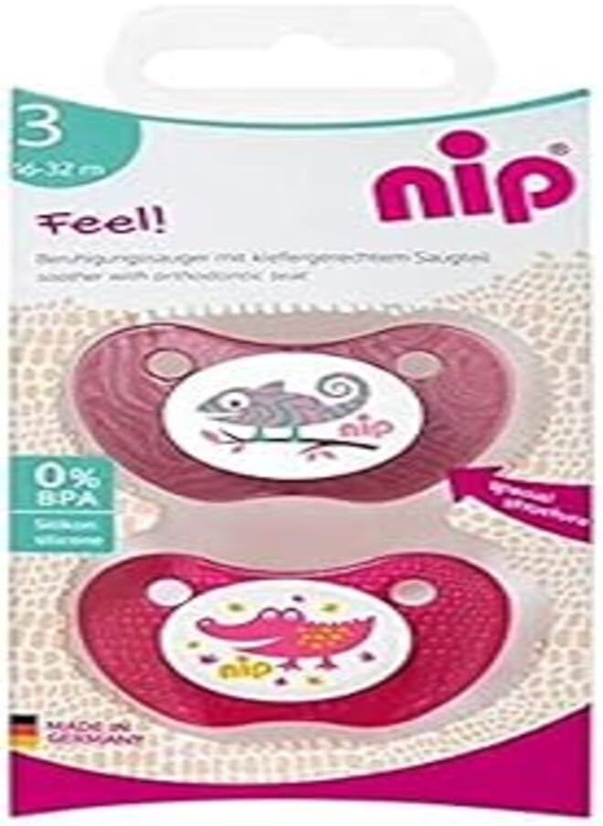 nip NIP Feel Soother Silicone≈∏√† Size 3-16-32 Month Pack of 2,Blue Crocodile-Green Lizard_313071 