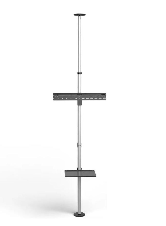 Skilltech Premium Floor-To-Ceiling Tv Mount, Max.Capacity: 5kg, Max. Mounting Hole: 600x400, Fine Texture Black, Fine Texture Grey - SH-FC01. - Image 1