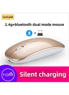 Digital Computer Optical Mouse Usb Interface High Precision Sensing Resolution Adjustable 800-1600dpi For Laptop Desktop-Color:221B Dual-mode Enhanced Version (Tuhao Gold)