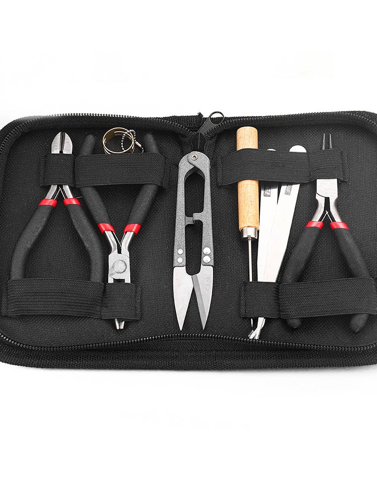 DIY Jewelry Pliers Set 8-Piece Handcraft Tools Kit Jewelry tool kit (scissors color random)