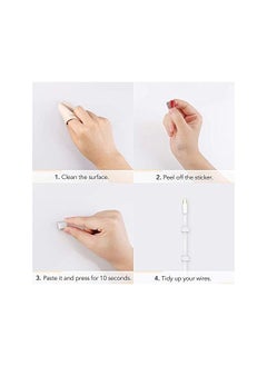 AGPtek 100Pcs Flat Cable Clips,Adhesive Cable Clips,Self Adhesive for Ethernet USB Charging Cable Power Cord Mouse Cable Wire PC Office Home,White  - Image 5